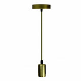 Gold pendant light on a white background