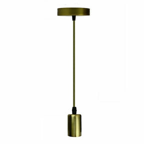 Gold pendant light on a white background
