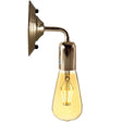 Vintage-style wall light fixture with a clear bulb on a white background