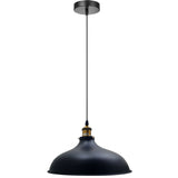 Black pendant light on a white background