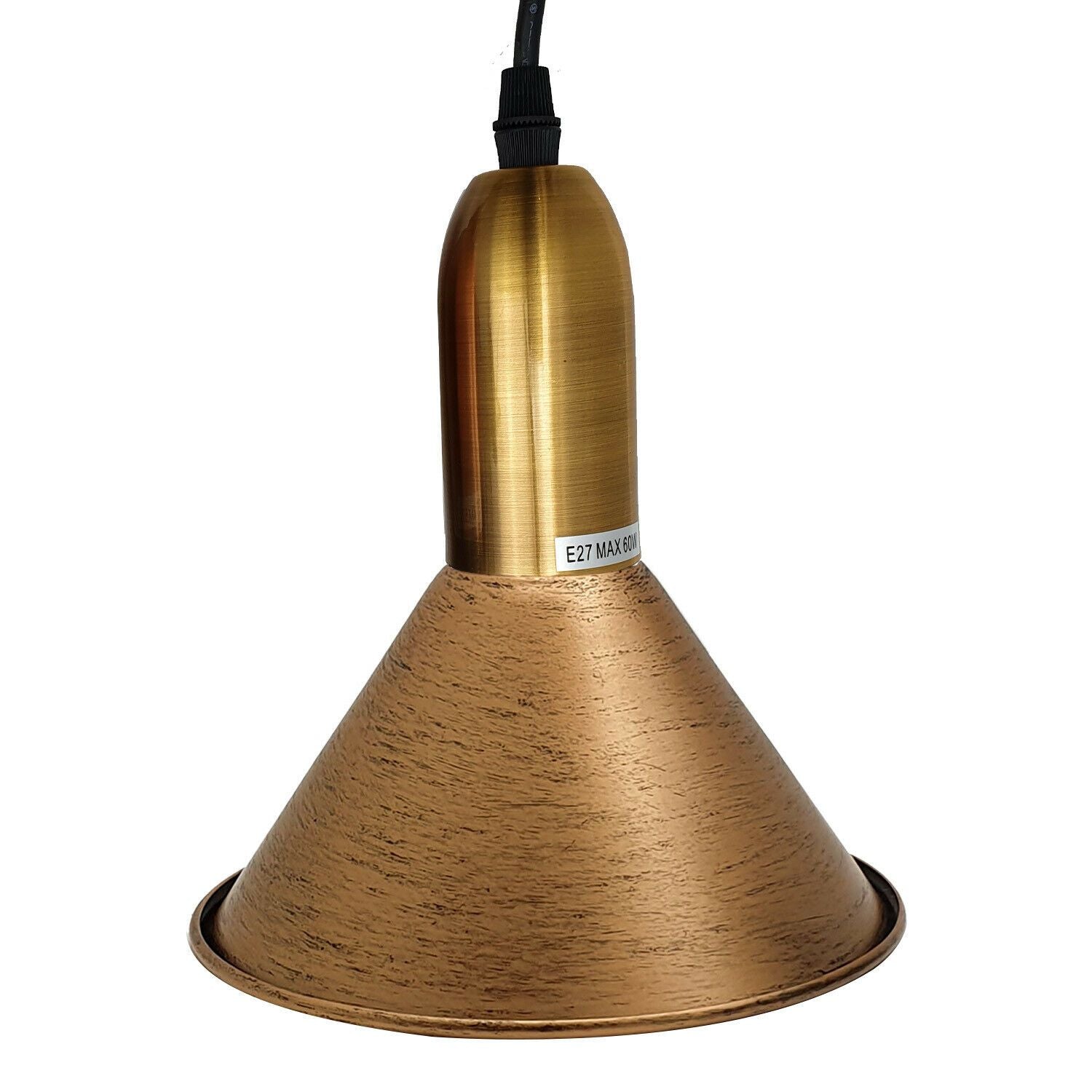 Bronze pendant light on a white background