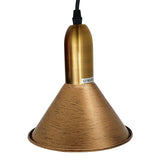 Bronze pendant light on a white background