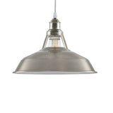 Metal pendant light on a white background