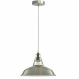 Metal pendant light on a white background