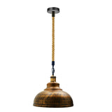 Byron Pendant Shade in Brushed Copper with Hemp Rope