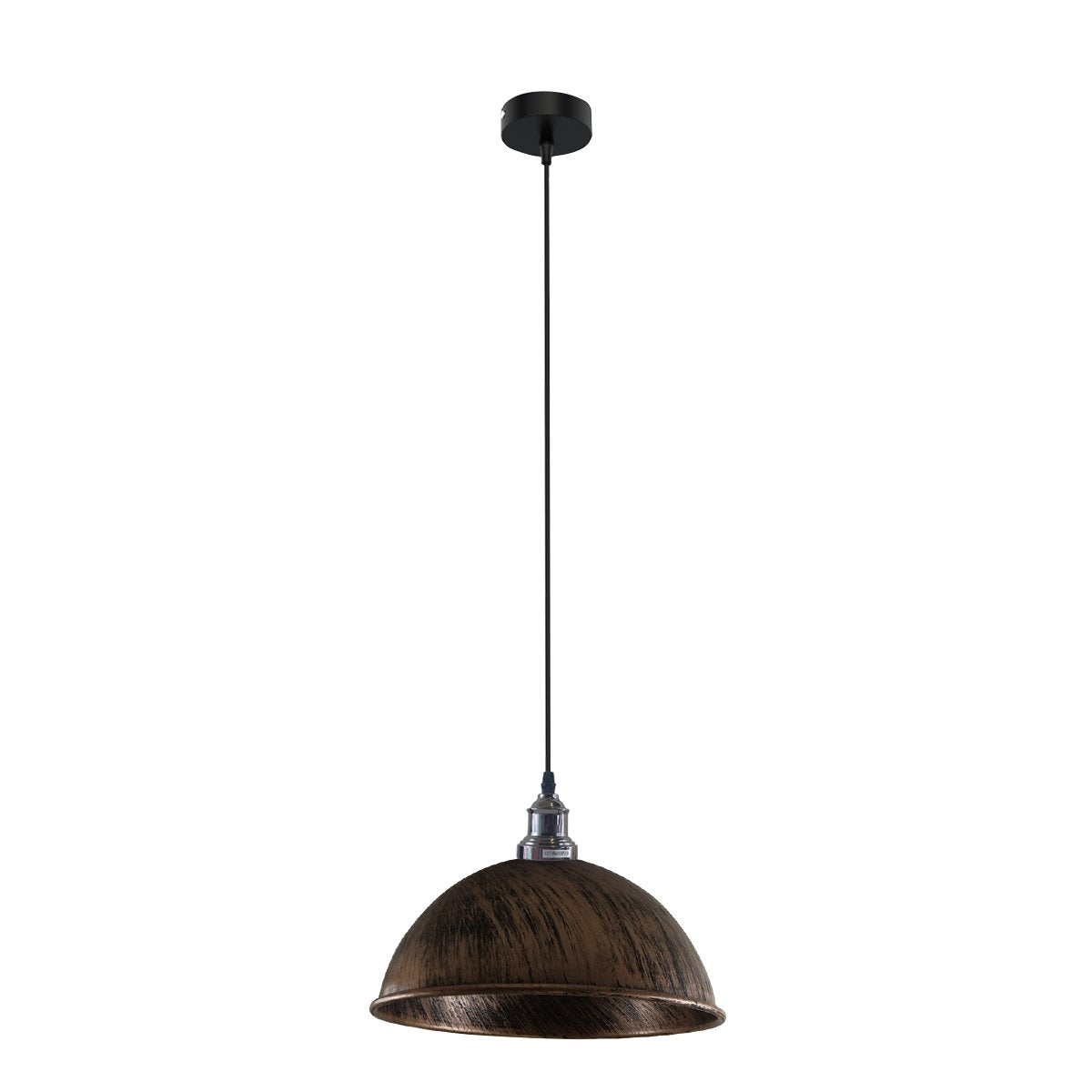 Dark brown pendant light on a white background