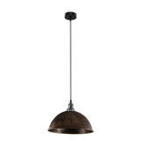 Dark brown pendant light on a white background