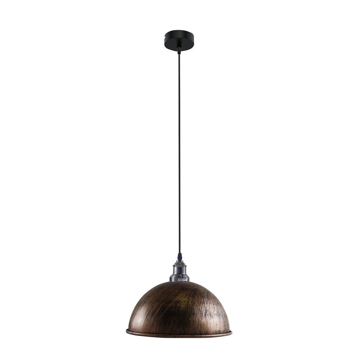 Bronze pendant light on a white background
