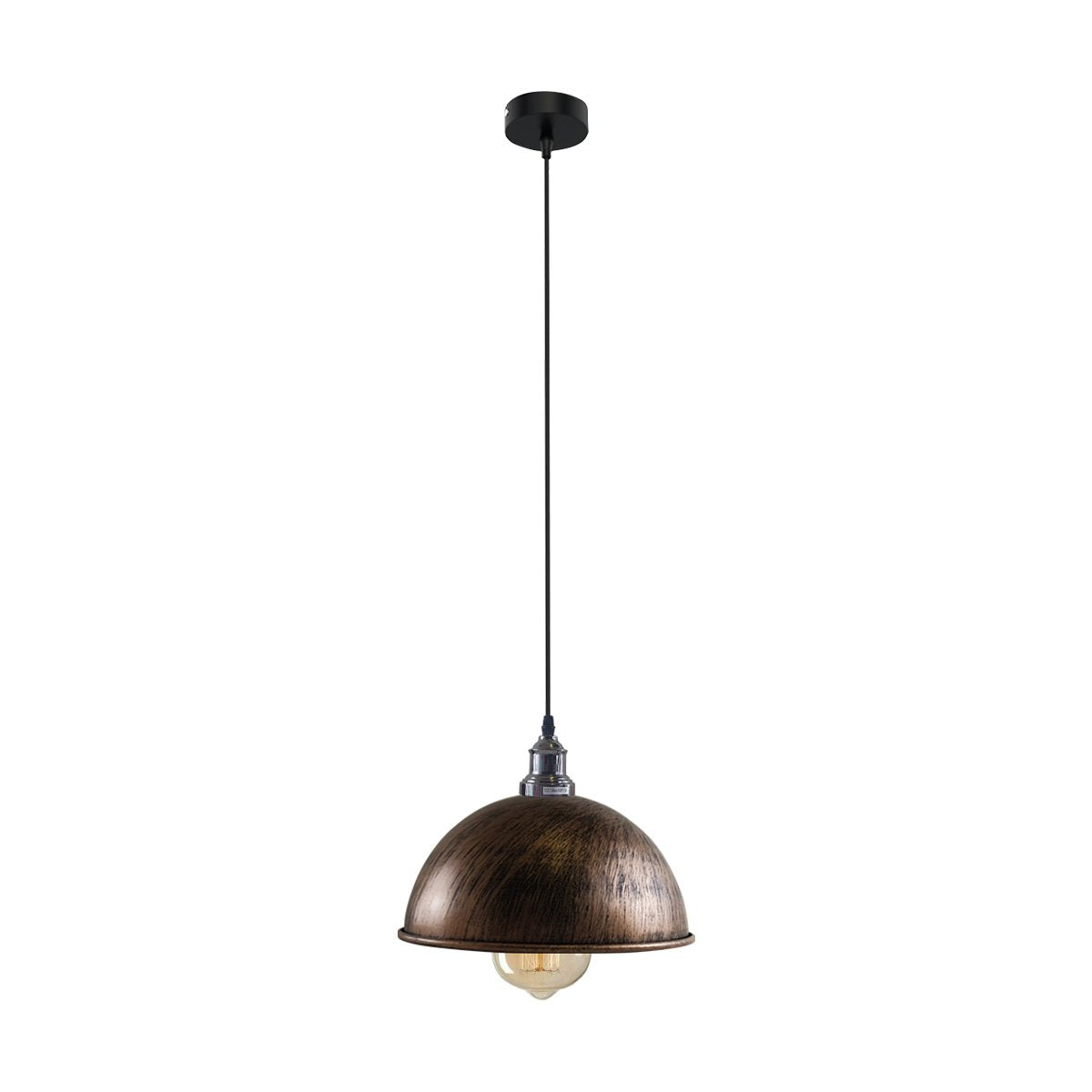 Brushed pendant light on a white background
