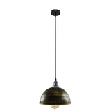 Vintage-style pendant light with a metallic finish on a white background