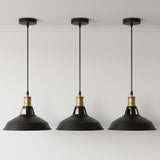 Celeste Ceiling Pendant Light Trio in Black with Gold Details