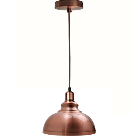 Copper pendant light on a white background