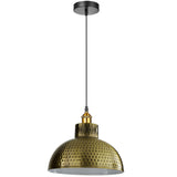 Clevra Textured Ceiling Pendant Light in Honey Bronze