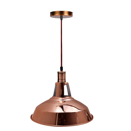 Copper pendant light on a white background
