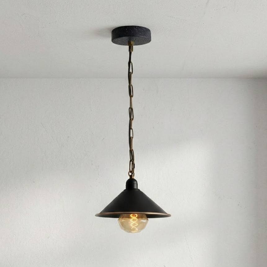 Danny Metal Cone Ceiling Pendant Light in Black