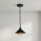 Danny Metal Cone Ceiling Pendant Light in Black