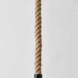 Daria Dome Pendant Ceiling Light in Black with Hemp Rope