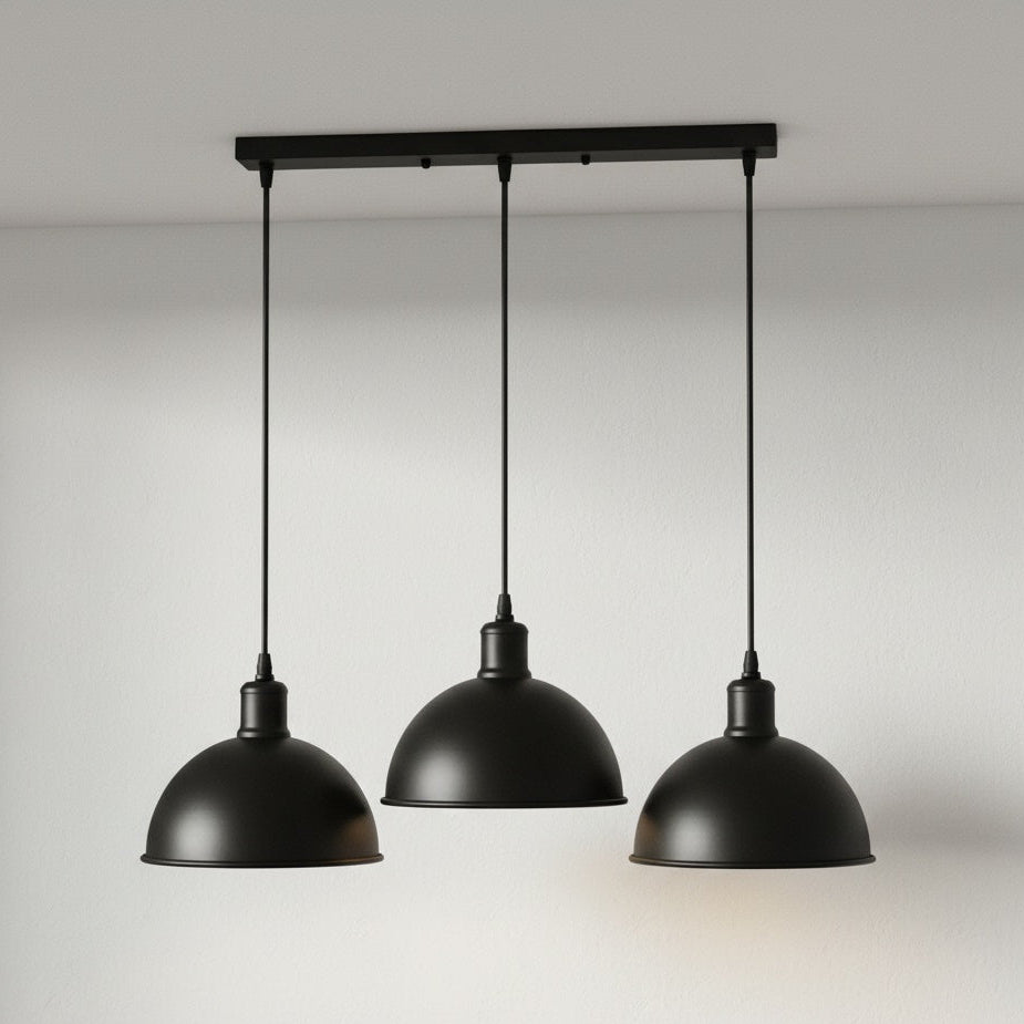 Dudley Trio Head Metal Ceiling Pendant Light in Black