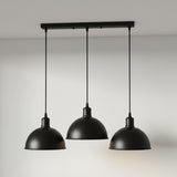 Dudley Trio Head Metal Ceiling Pendant Light in Black