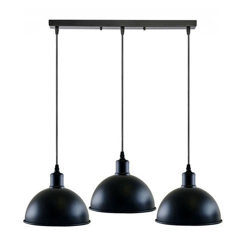 Dudley Trio Head Metal Ceiling Pendant Light in Black