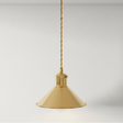Gold pendant light on a gray background