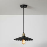 Belgravia Scalloped Ceiling Pendant in Black with Gold Details