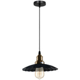 Highgate Scalloped Metal Ceiling Pendant Light in Black