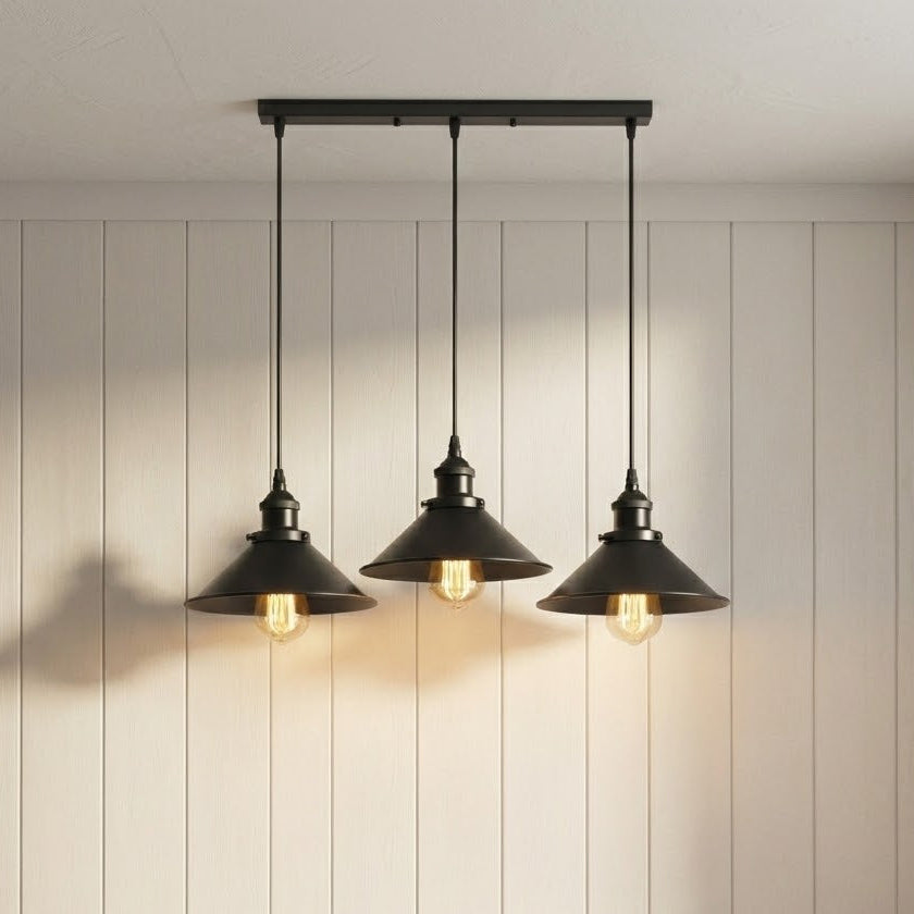 Kairo Cone Pendant Ceiling Light in Black