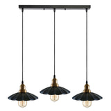 Lydia Triple Pendant Light in Black with Gold Finish