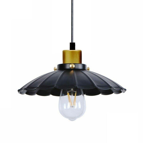 Arundel Scalloped Ceiling Pendant Light in Black
