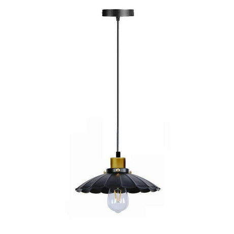 Arundel Scalloped Ceiling Pendant Light in Black