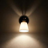 Mills White Wall Sconce with Black/Gold Detailing