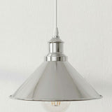 Monaco Cone Pendant Ceiling Light in Silver