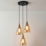 Orella Champagne Glass 3 Light Pendant Fixture
