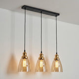 Orella Champagne Glass 3 Light Pendant Fixture