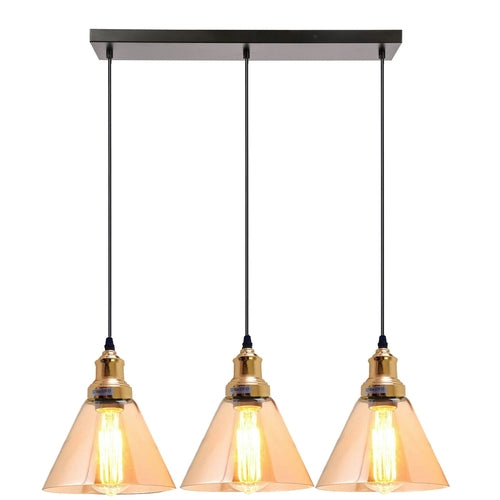 Orella Champagne Glass 3 Light Pendant Fixture