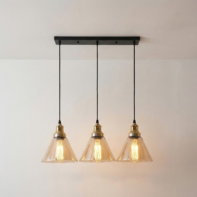 Orella Champagne Glass 3 Light Pendant Fixture