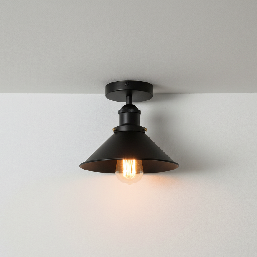 Oxford Semi-Flush Ceiling Light in Black