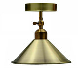 Ralph Cone Shade Ceiling Light in Green Brass