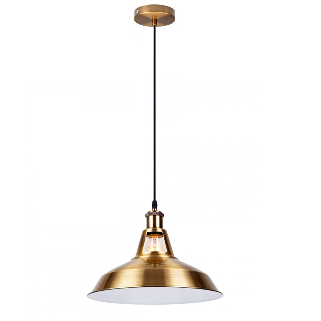Veyra Metal Ceiling Pendant Light in Yellow Brass