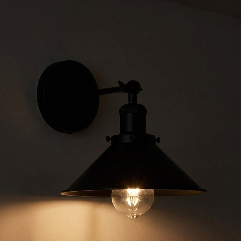 Whitby Cone Wall Sconce in Black