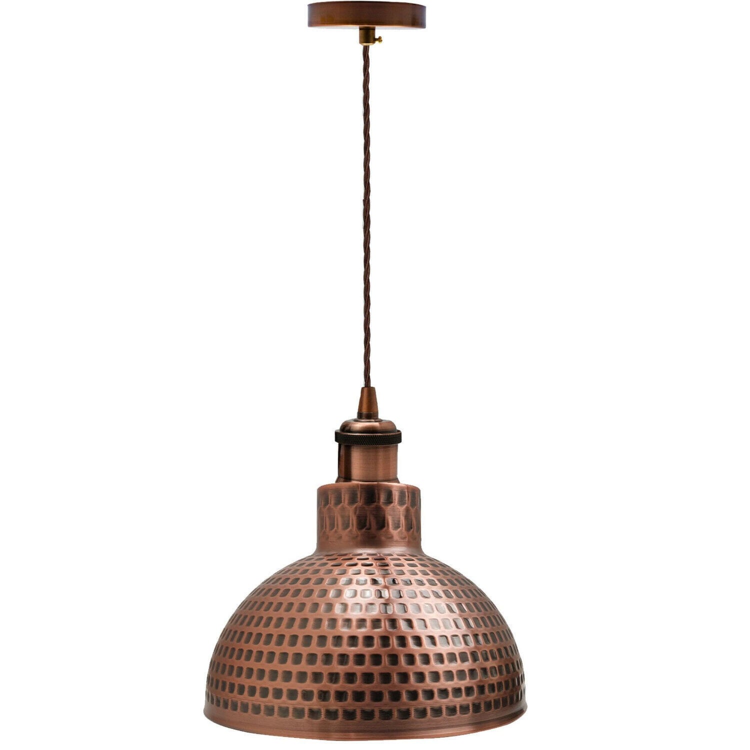 York Textured Ceiling Pendant Light in Copper