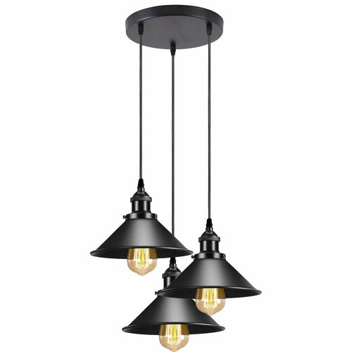 Kairo Cone Pendant Ceiling Light in Black