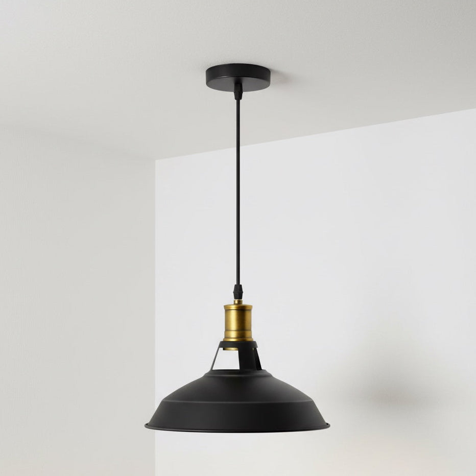 Celeste Ceiling Pendant Light in Black with Gold Details