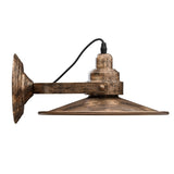bronze wall-mounted lamp with a white background