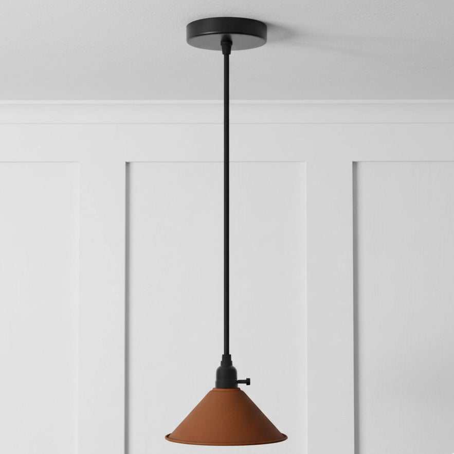 Julian Mini Pendant Light in Black & Terracotta