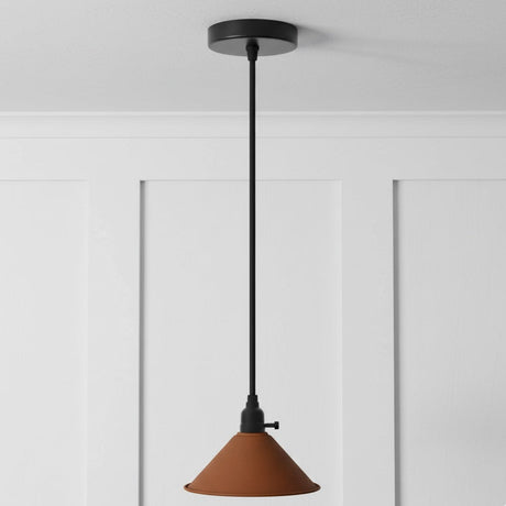 Julian Mini Pendant Light in Black & Terracotta