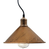 brushed copper pendant light with a white background close up