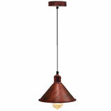 brushed red pendant light with a white background