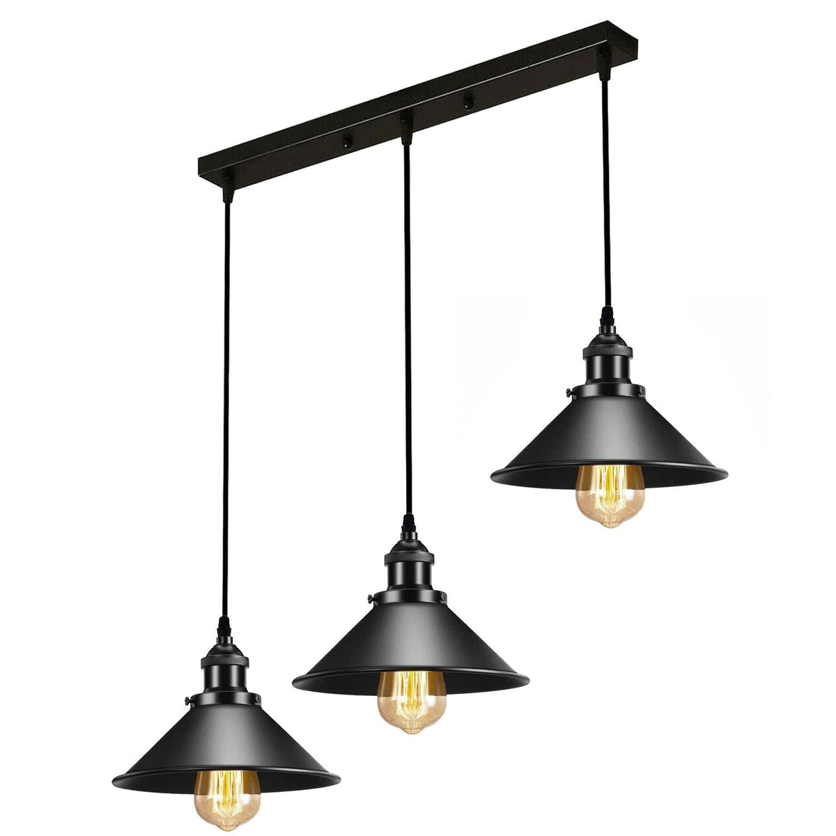 Kairo Cone Pendant Ceiling Light in Black
